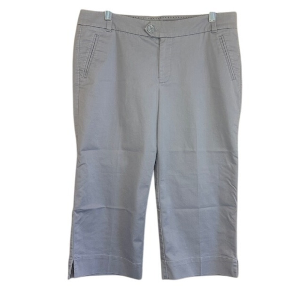 Dockers Women's Mid-Rise Curvy Light Blue Capri Cropped Pants 10